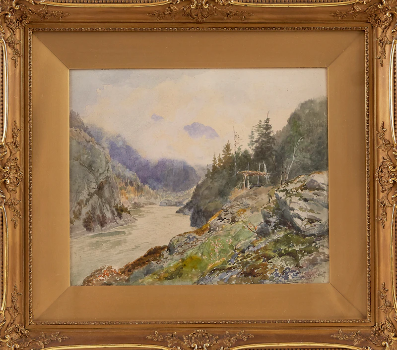 Frederic Marlett Bell-Smith, Indian Burial Stand Western Canada Mountains, watercolour - view 2