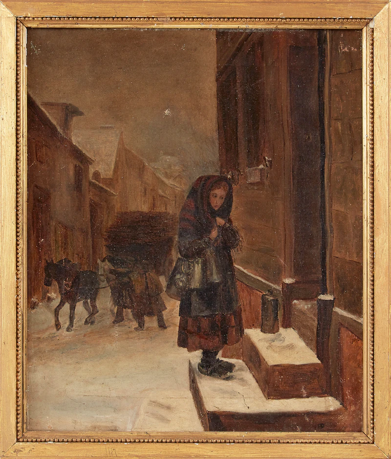 Gladys Graham, The Milk Delivery, oil on canvas, circa 1860 - view 2