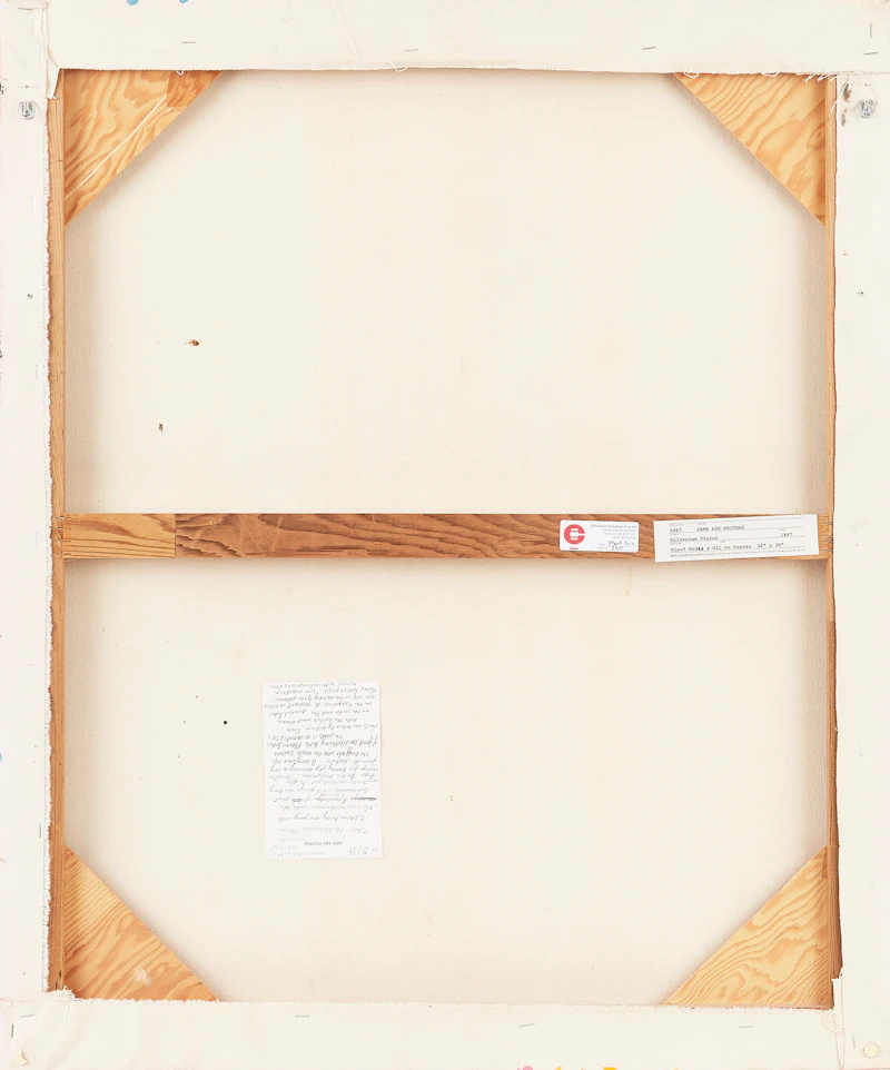 Jane Ash Poitras, Millenium Vision, mixed media and oil on canvas, 1997 - view 2