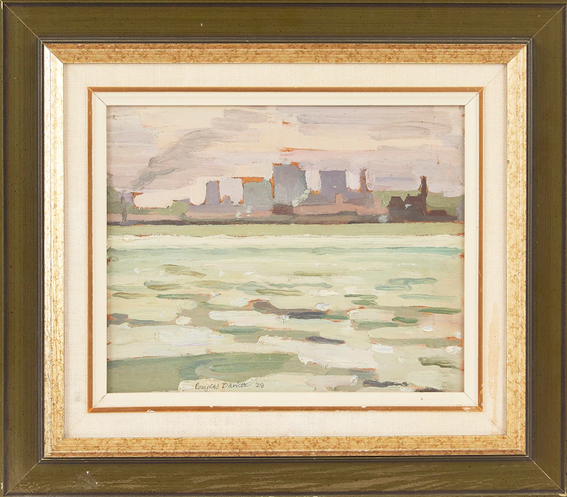 Ernest Conyers Barker, Toronto Skyline, oil on board, 1928 - view 2