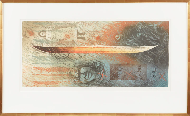 Allen Smutylo, Silent Boats #5, etching with chine colle, 1994 - view 2