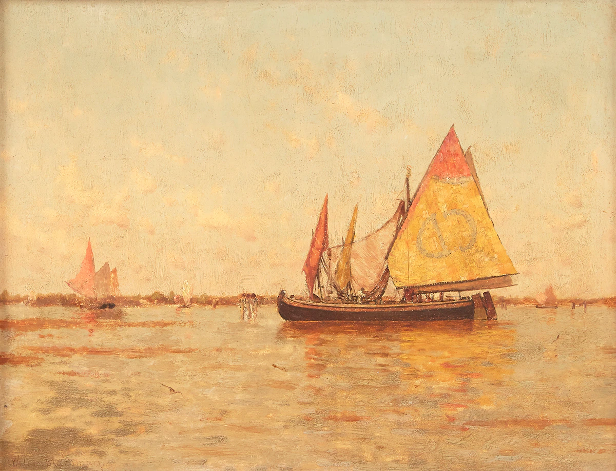 William Blackman, Harbour Scene, oil on board