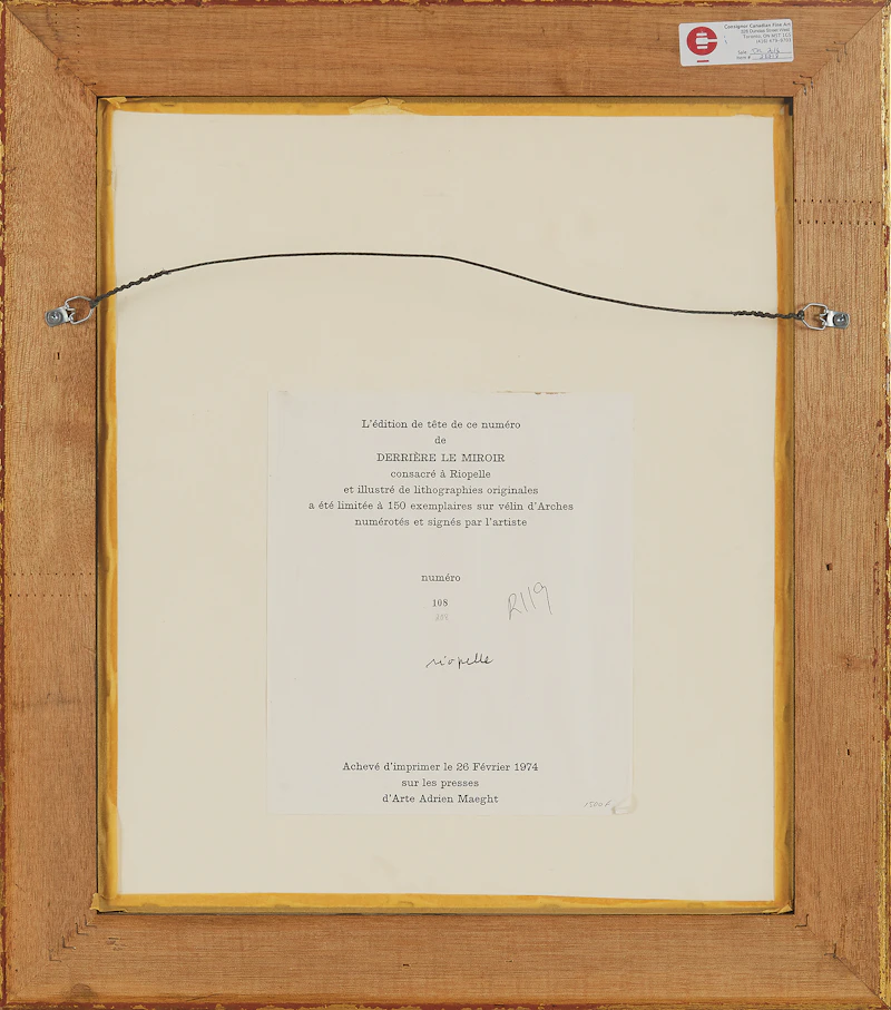 Jean Paul Riopelle, Derrière le miroir, photolithograph, 1974 - view 3