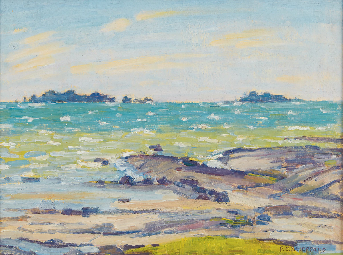 Peter Clapham Sheppard, By Lake Huron, oil on board