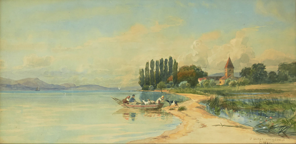 Charles Jones Way, St. Sulpice, Lake of Geneva, watercolour