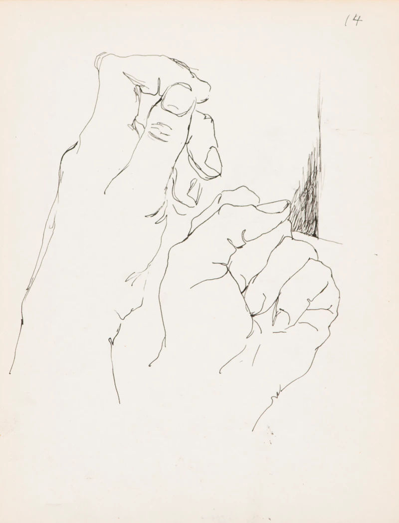 Rita Briansky, Joseph Sketching; Shoppers; Checkers; The Field, assorted media on paper (4) - view 4