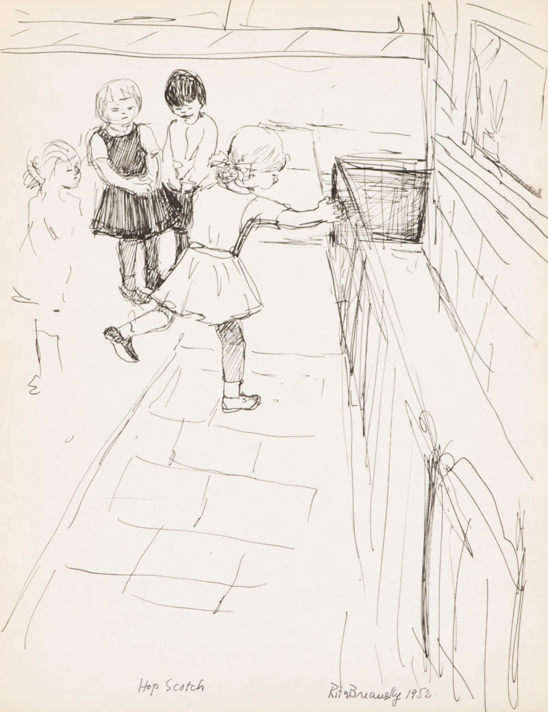 Rita Briansky, Art Class; Yankel; Friends; Hop Scotch/Untitled, assorted media on paper (4) - view 2