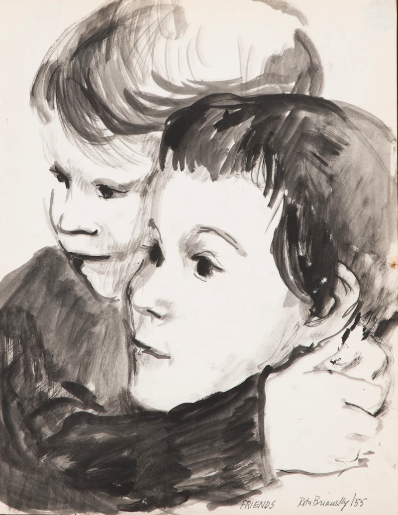 Rita Briansky, Art Class; Yankel; Friends; Hop Scotch/Untitled, assorted media on paper (4) - view 3
