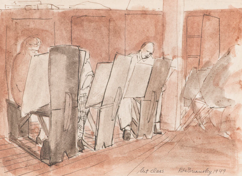 Rita Briansky, Art Class; Yankel; Friends; Hop Scotch/Untitled, assorted media on paper (4) - view 5