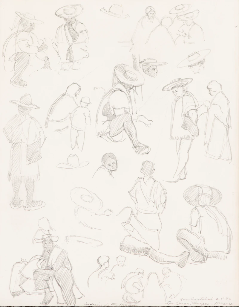 Indians in the Market; Three Men Chatting/Landscape by Frederick Bourchier Taylor