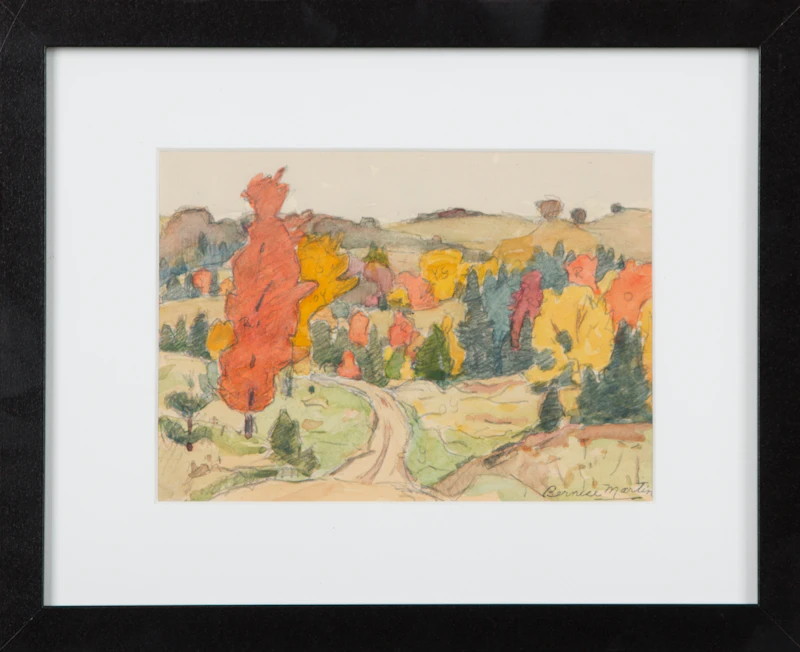 Bernice Fenwick Martin, Autumn Landscape, pencil and watercolour on sketchbook paper - view 2
