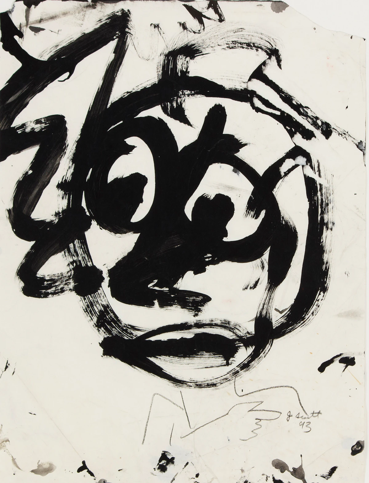John Scott, Bunny Portrait, ink on paper, 1993