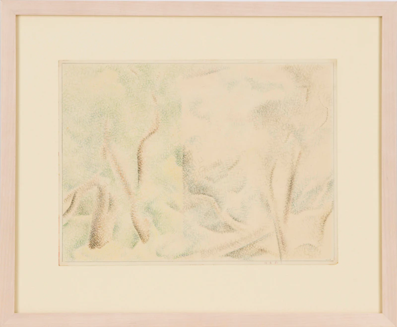 Lionel LeMoine FitzGerald, Woodland Landscape, coloured pencil on paper, 1951 - view 3