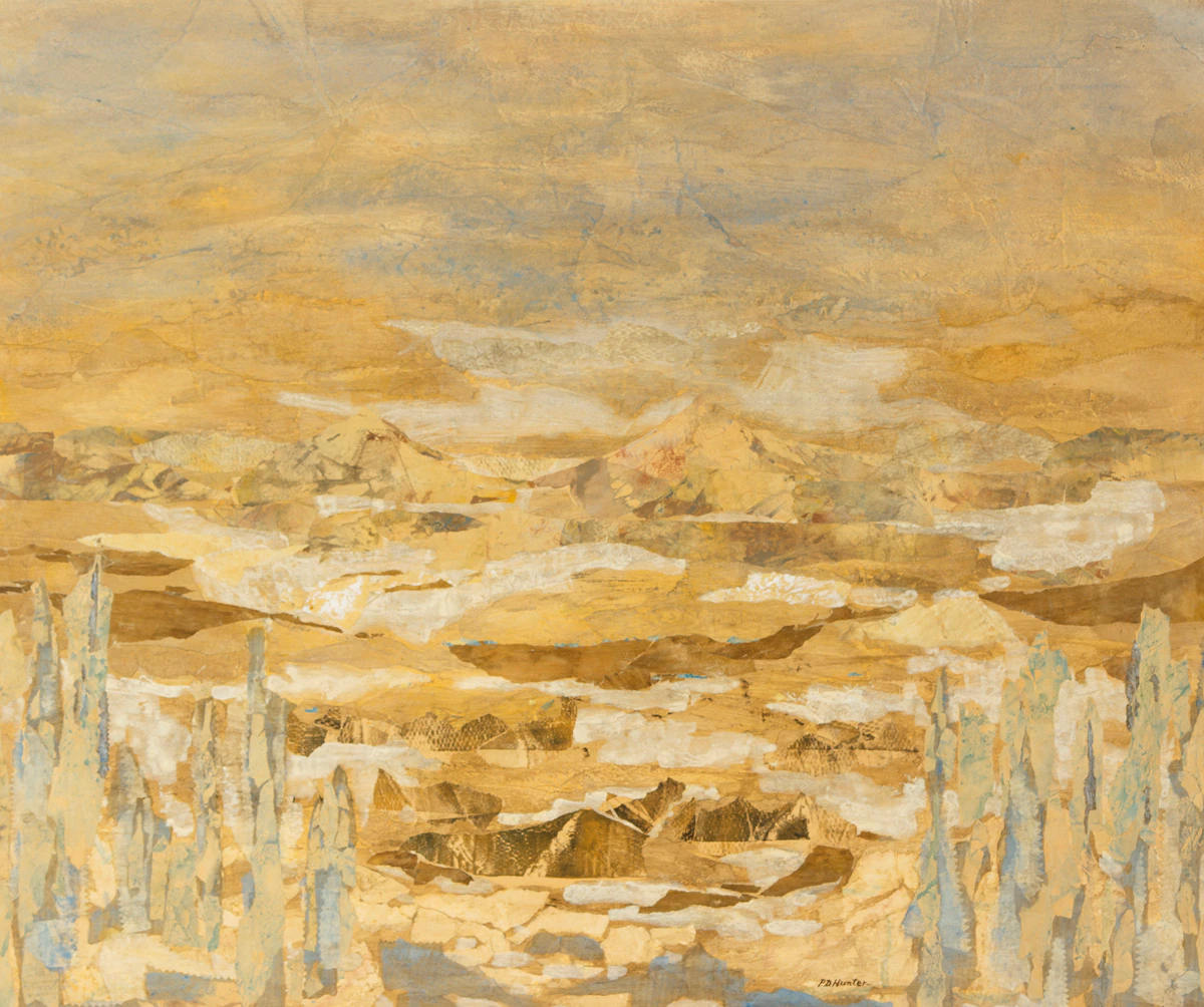 Philippa Hunter, Landscape, acrylic and collage