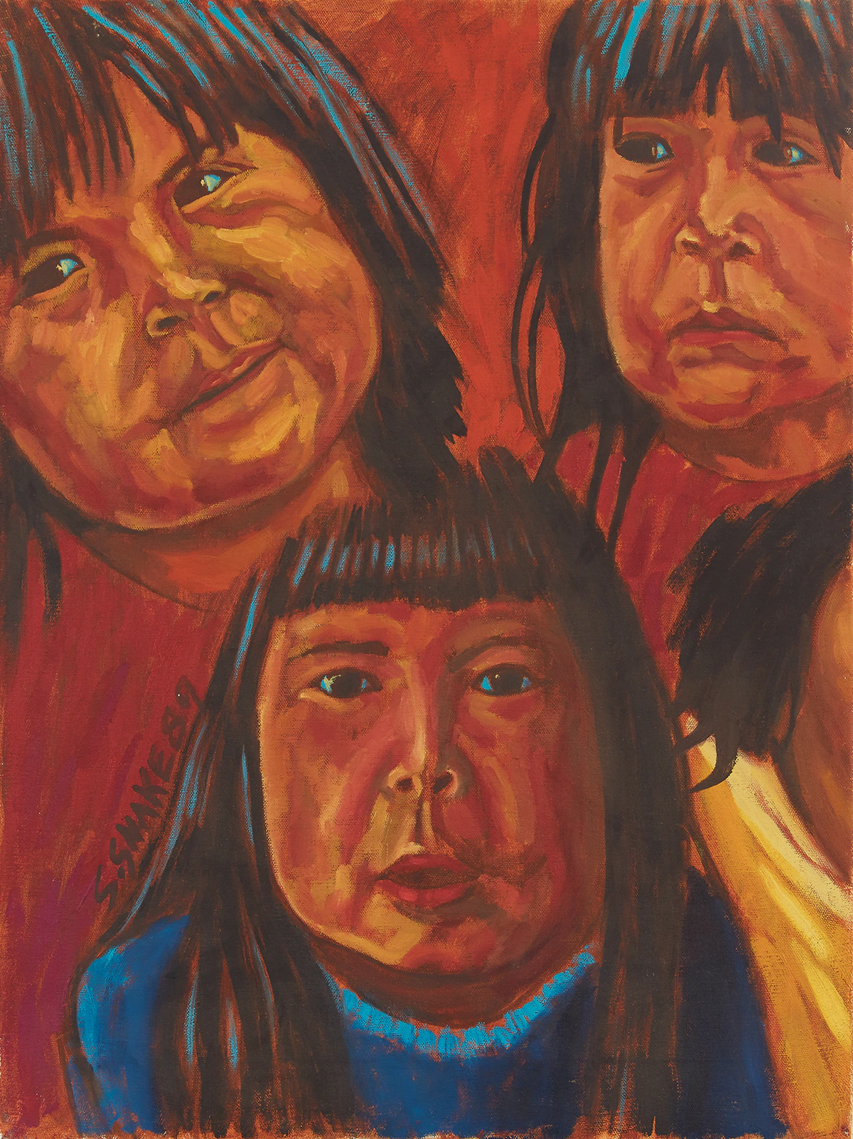 Stephen Snake, Children's Portraits, oil on canvas, 1989