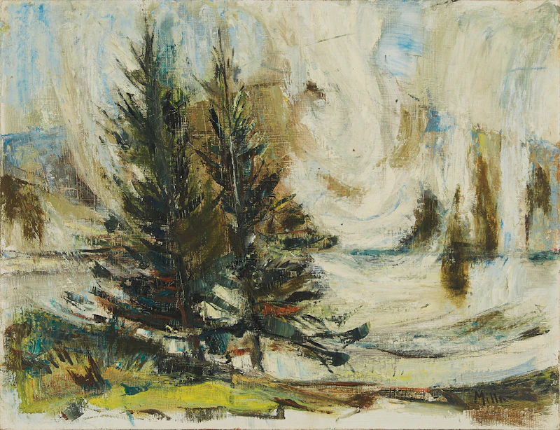 Alexander Samuel Millar, Reeds in a Marsh; Spruces, pair of oils on board - view 2