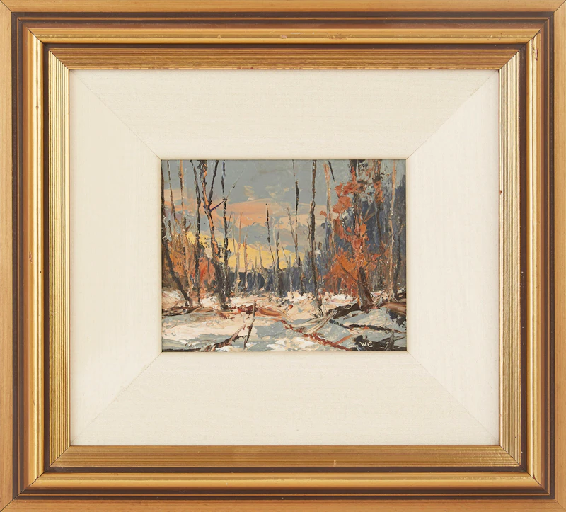 Wilf Frank Griffiths, Log Barn Near Ottawa; Trees in Winter Newmarket, pair of oils on board - view 5