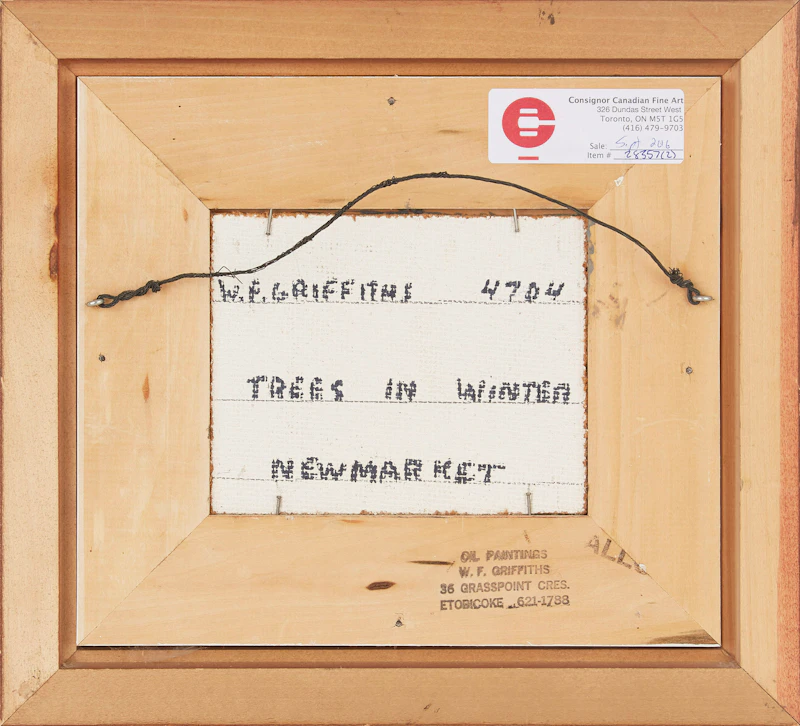Wilf Frank Griffiths, Log Barn Near Ottawa; Trees in Winter Newmarket, pair of oils on board - view 6