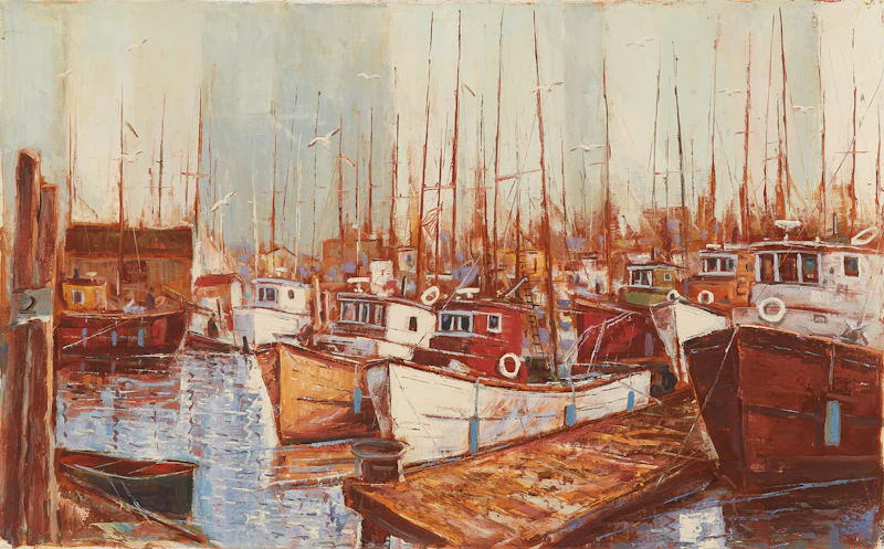 Julius Gyula Marosan, Boats in the Harbour