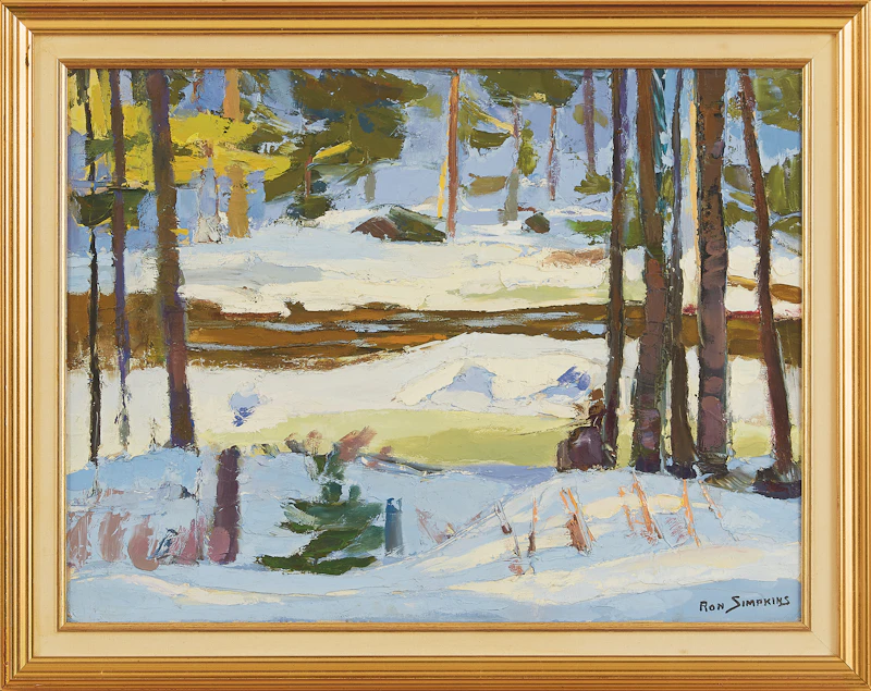 Ron Simpkins, Ausable River Through the Trees, oil on canvas, 1983 - view 2