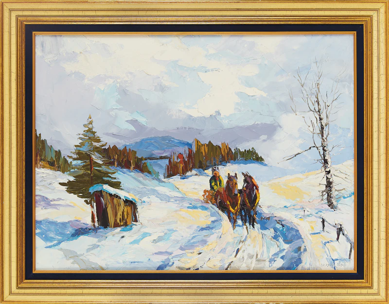 Derrick Siro, Winter Sleighing Scene, oil on canvas - view 2