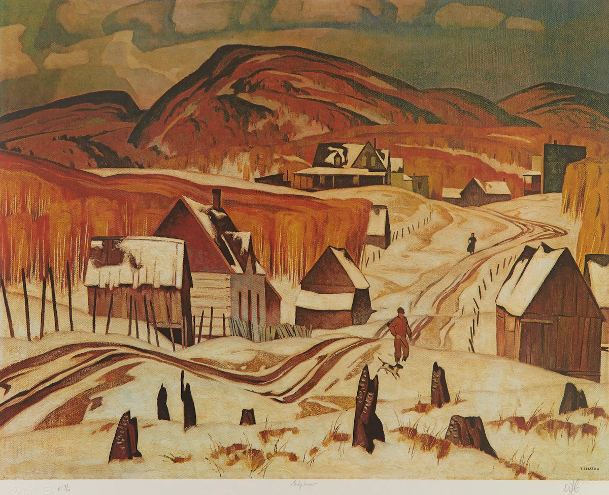Alfred Joseph Casson, Early Snow; Approaching Thunderstorm; Sunlit Island, three colour serigraphs