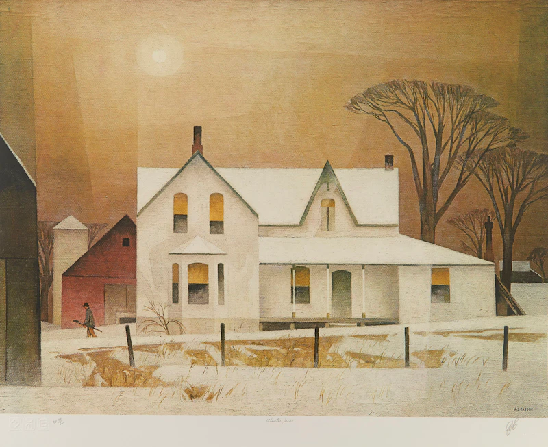 Alfred Joseph Casson, Below Ragged Falls; Winter Sun; Sunshine After Rain, three colour serigraphs - view 2