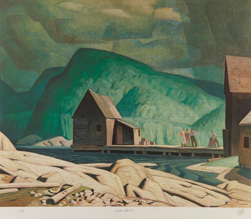 Alfred Joseph Casson, Below Ragged Falls; Winter Sun; Sunshine After Rain, three colour serigraphs - view 3