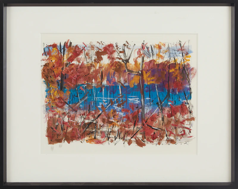 Rod Prouse, Fall Lake, mixed media on paper - view 2