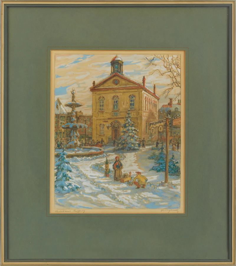 Nicholas Hornyansky, Christmas Shopping (Woodstock City Hall), tempera - view 2