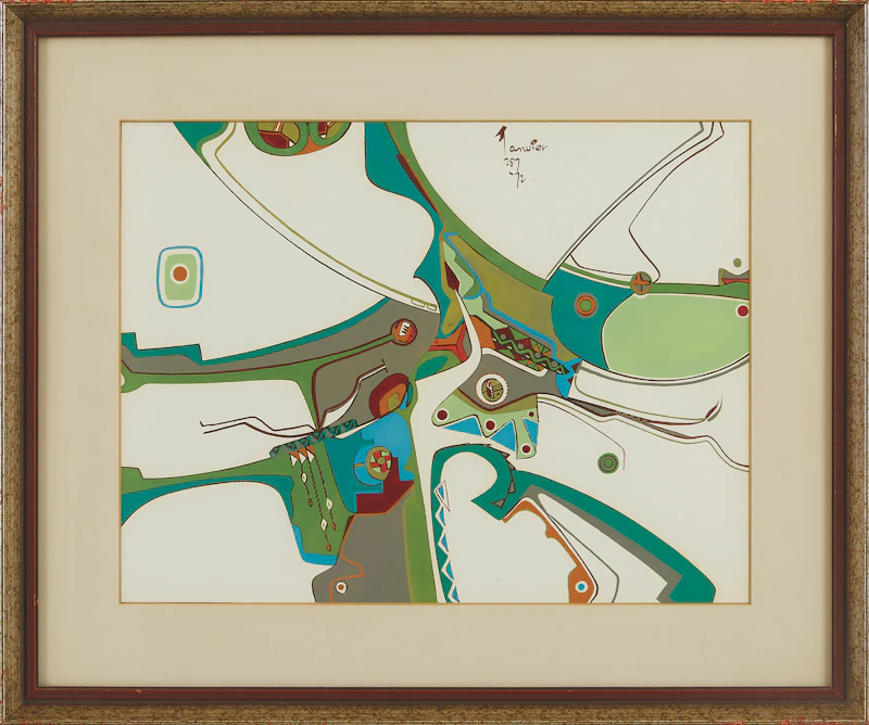 Alex Simeon Janvier, The Frank Breech, gouache, 1972 - view 2