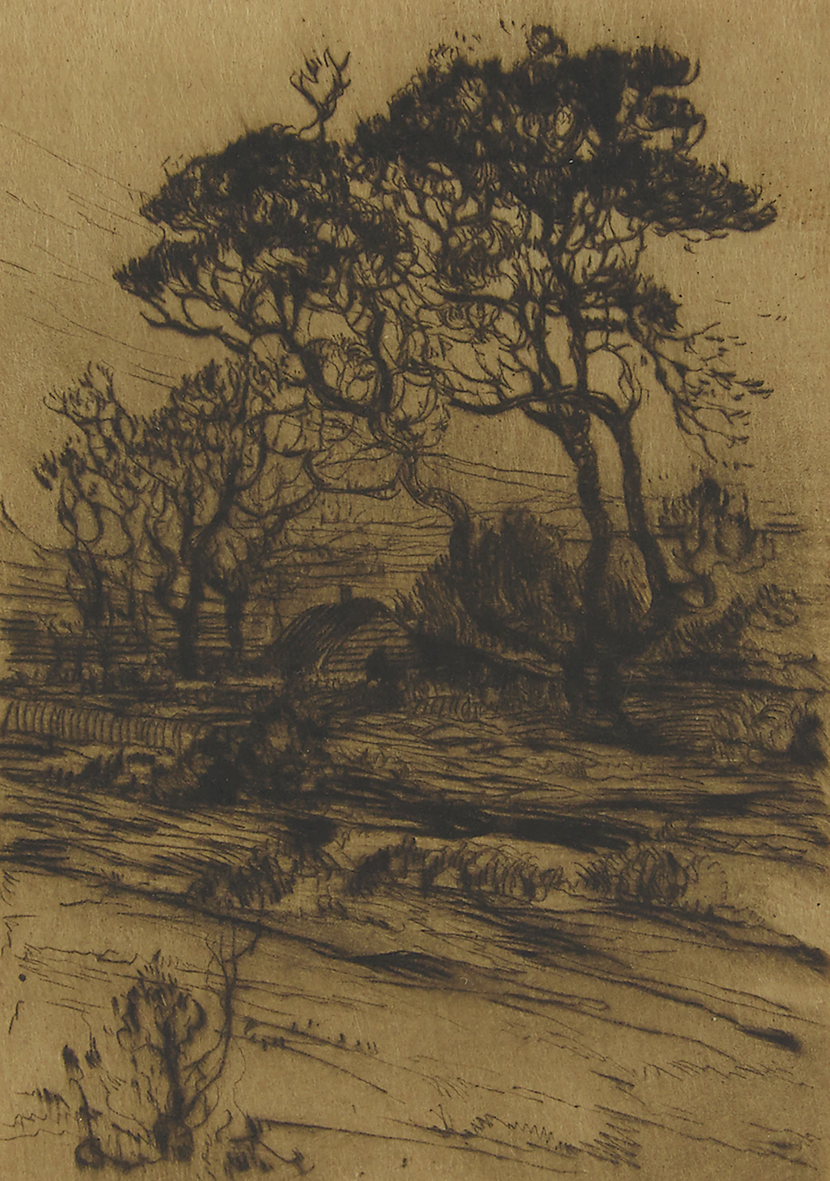 Charles Walter Simpson, On the Cow Bay Road, Halifax, etching, 1911