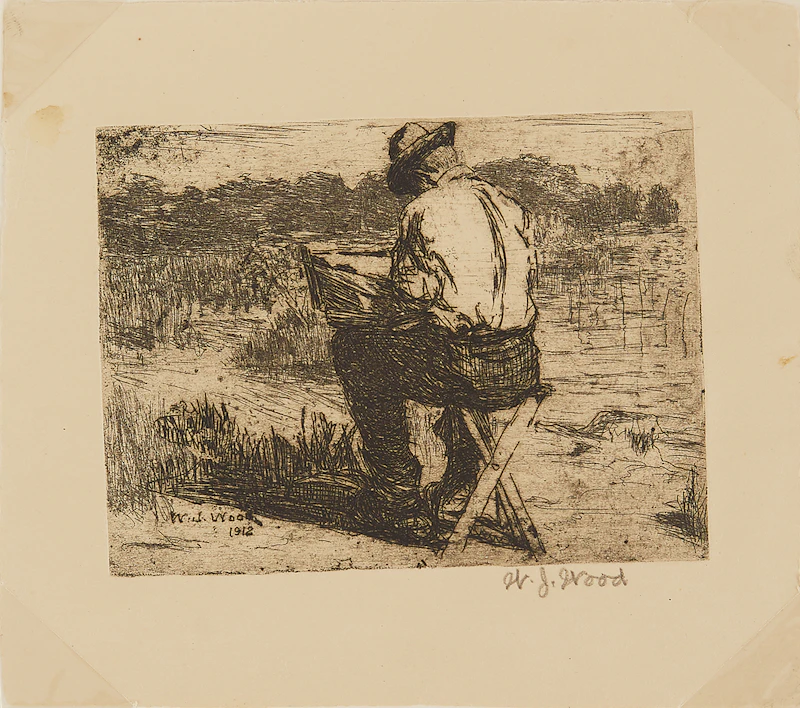 William John Wood, The Artist at Work, etching - view 2