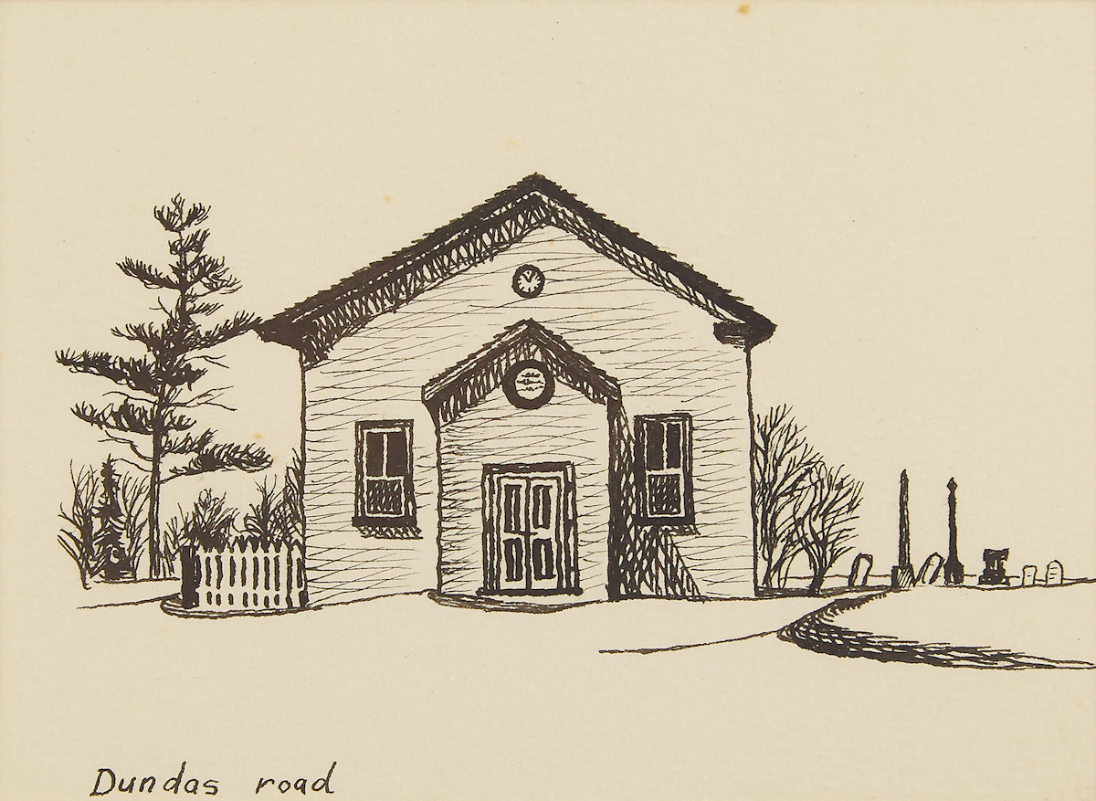 Michael French, Dundas Road; Thornhill, two pen and ink drawings