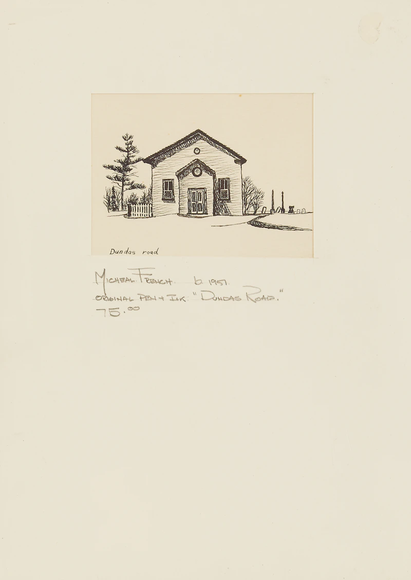 Michael French, Dundas Road; Thornhill, two pen and ink drawings - view 2