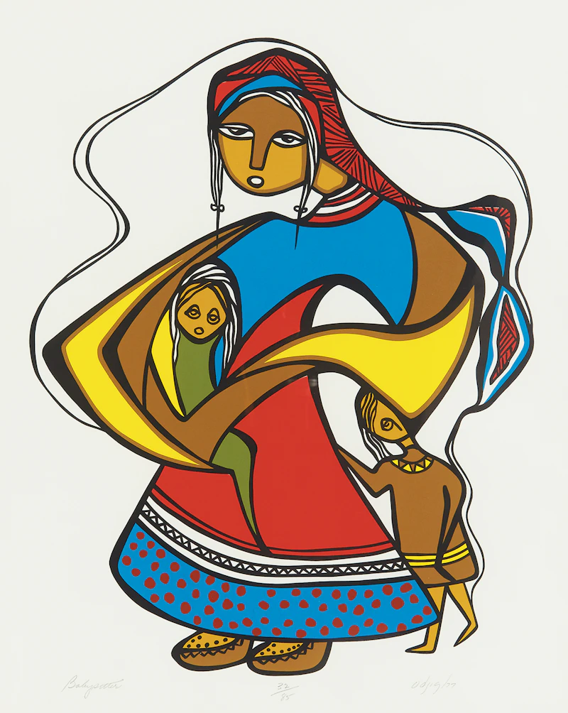 Daphne Odjig, Babysitter, colour serigraph, 1977 - view 3