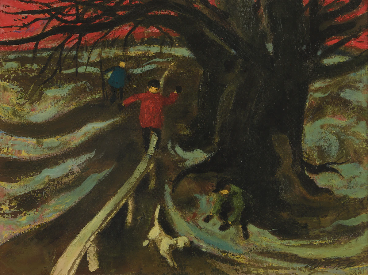 William Arthur Winter, Early Spring, oil on canvas board