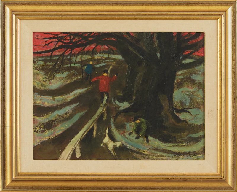 William Arthur Winter, Early Spring, oil on canvas board - view 2