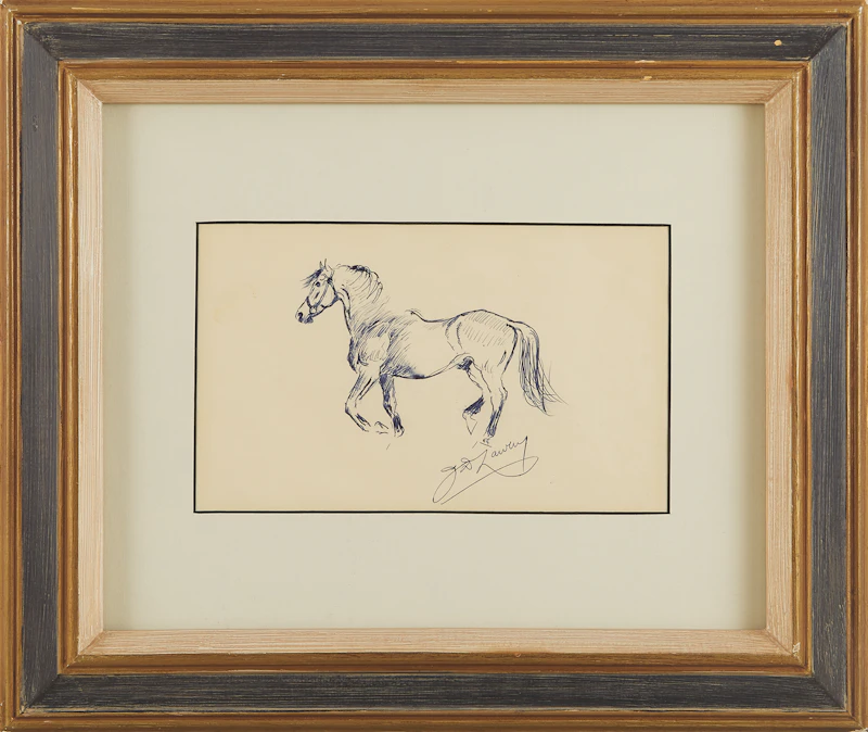 John Douglas Lawley, Sketch of Horse, ballpoint on paper - view 2