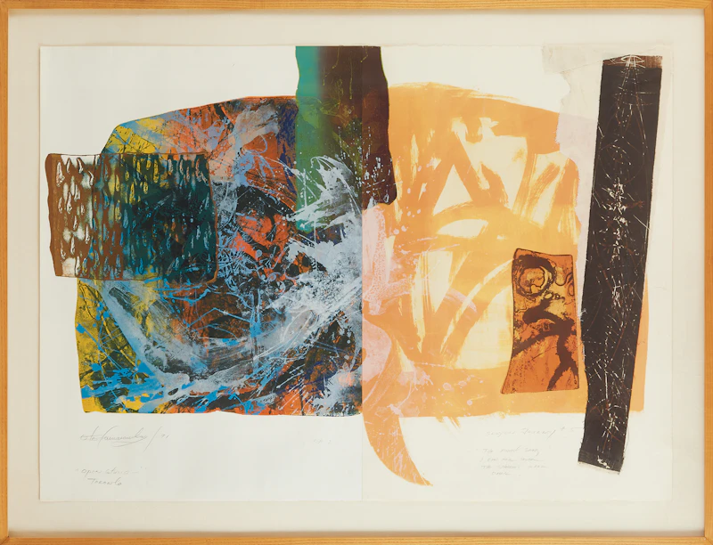 Otis Tamasauskas, Saugeen Journey #5, colour lithograph and collage, 1991 - view 2