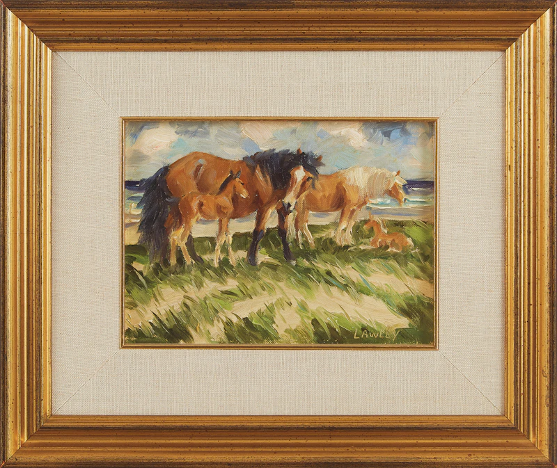 John Douglas Lawley, Ponies of Sable Island, oil on canvas board - view 2