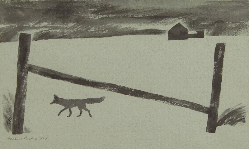 Anchor Post and Fox by Thoreau MacDonald
