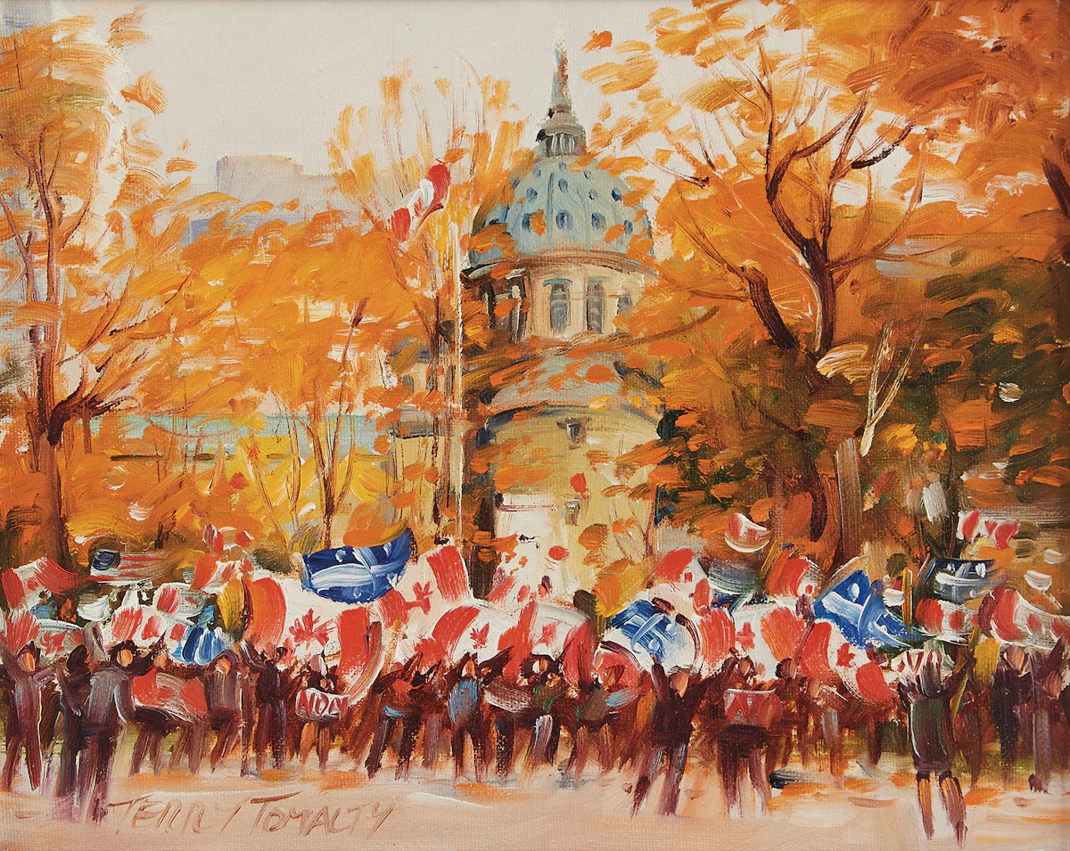 Terry Tomalty, The Rally, oil on canvas
