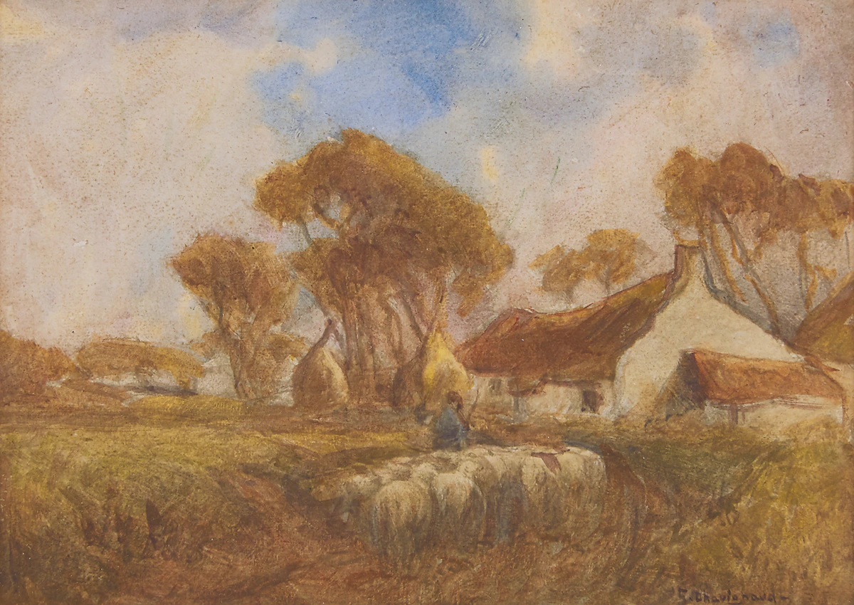 Georges Chavignaud, Normandy Cottage, watercolour