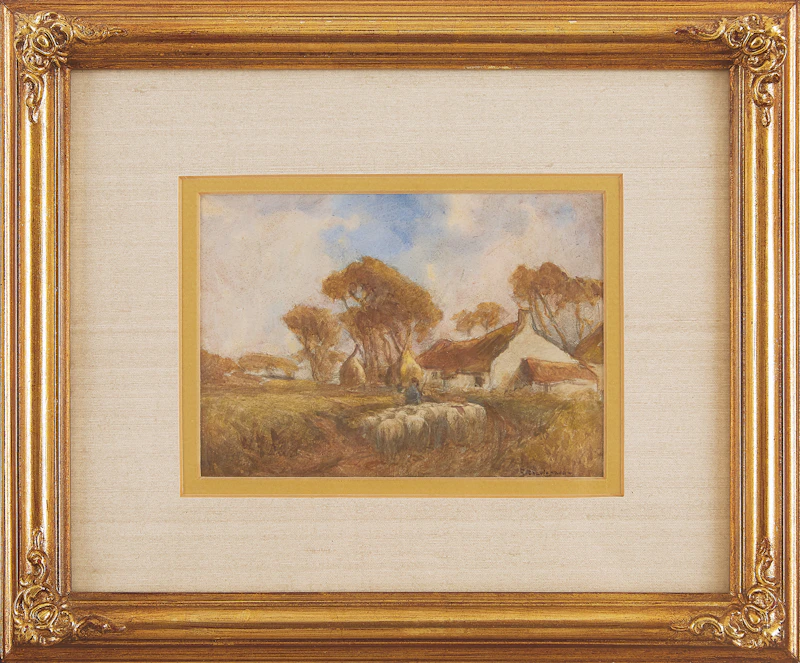 Georges Chavignaud, Normandy Cottage, watercolour - view 2