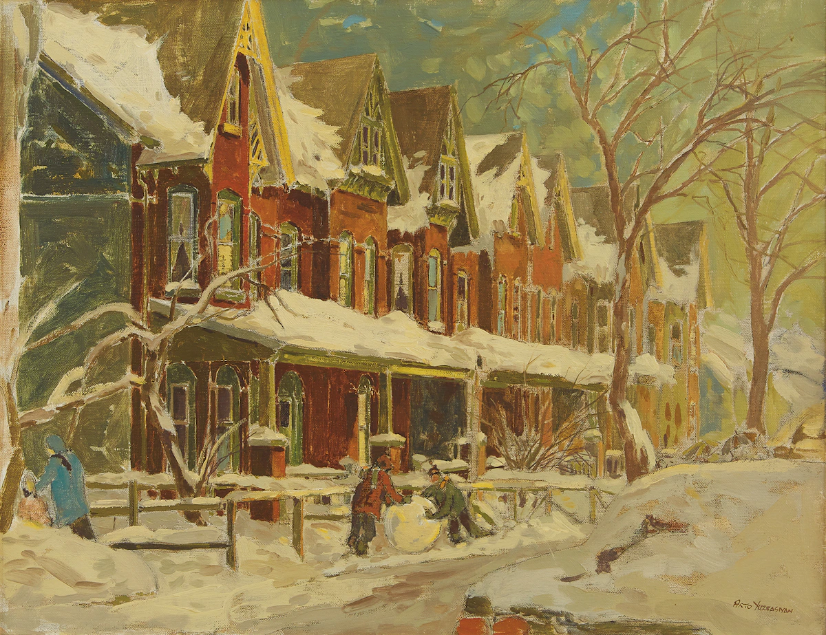 Arto Yuzbasiyan, Snowstorm on King Street, oil on canvas