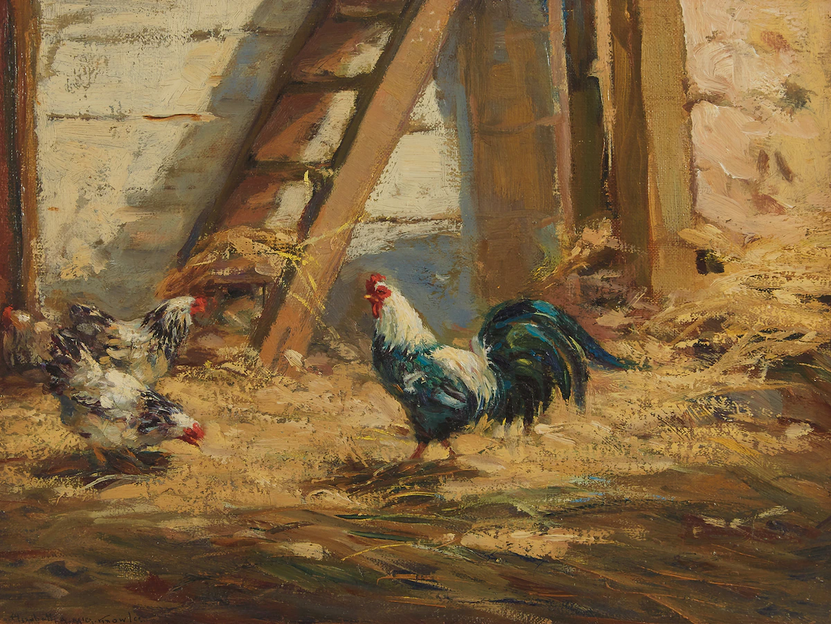 Elizabeth Annie McGillivray Knowles, On the Farm, oil on board