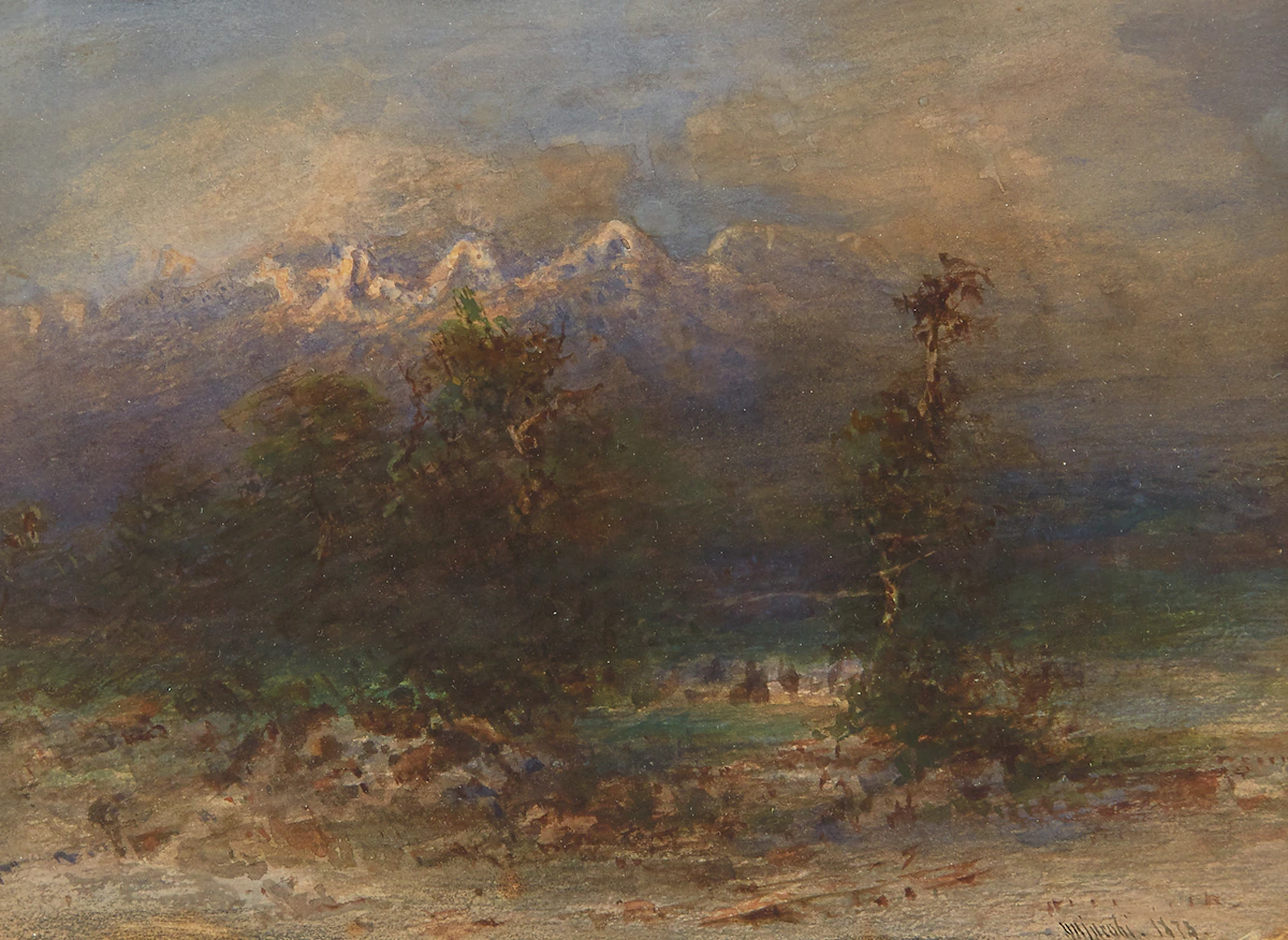 Otto Reinhold Jacobi, Mountain Landscape, watercolour, 1873