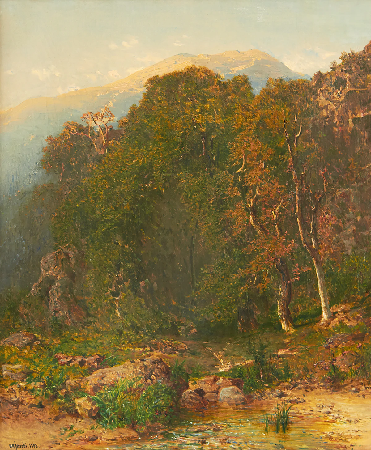 Otto Reinhold Jacobi, Mountain Landscape, oil on canvas, 1863