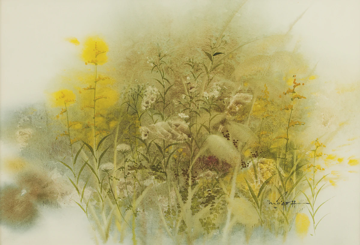 Marjorie Pigott, Meadow at Evening , watercolour, 1975